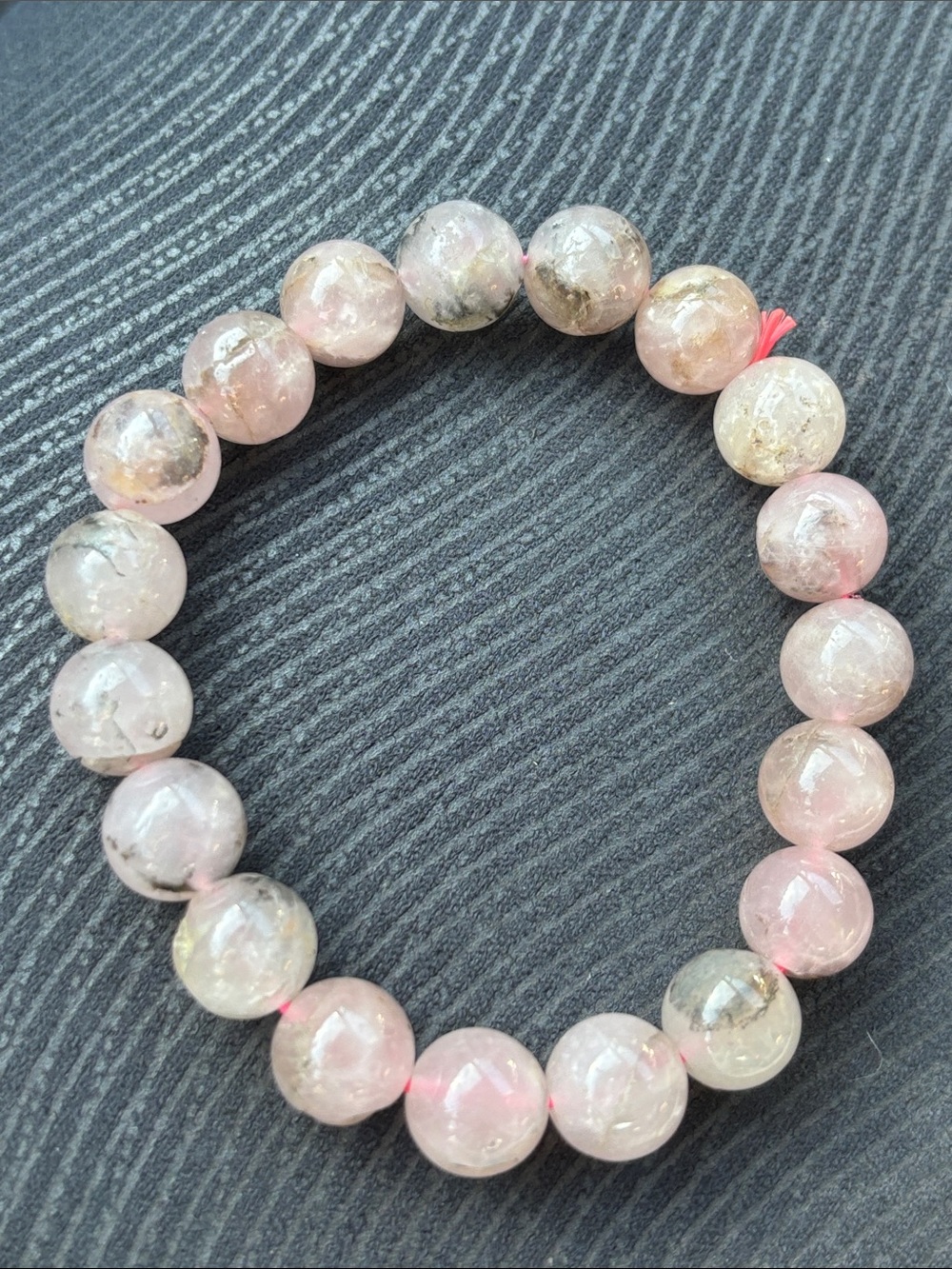 Delicate Pink Rose Quartz Beaded Stretch Bracelet 7”